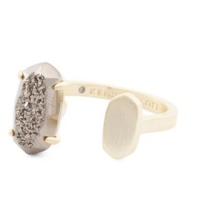 Kendra Scott Gold Ring In Platinum Drusy Like New